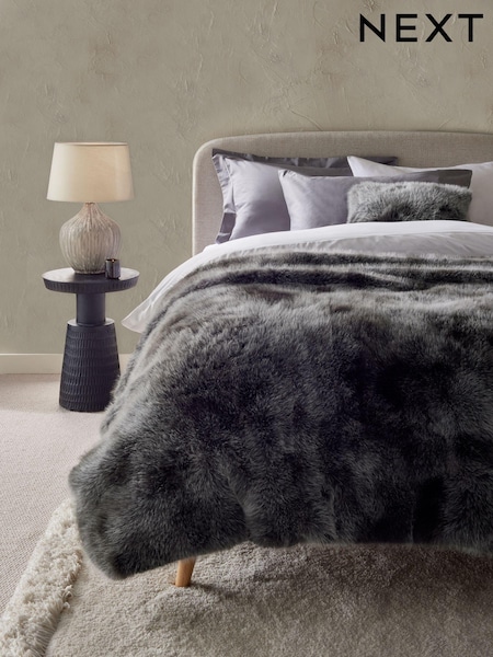 Charcoal Grey Loulou Faux Fur Throw (625477) | €66 - €111