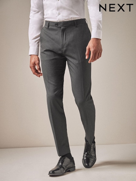 Charcoal Grey Skinny Fit Stretch Smart Trousers (625561) | €32