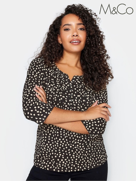 Schwarz - M&Co Henley Top (625854) | 18 €