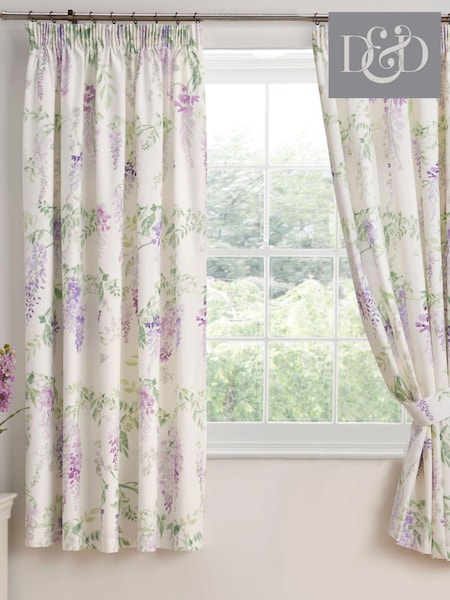 D&D Purple Wisteria Pencil Pleat Curtains (625985) | $55
