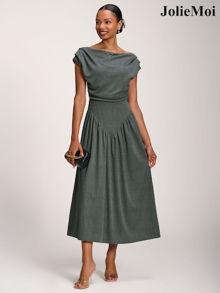 Green - Jolie Moi Cowl Neckline Midaxi Dress