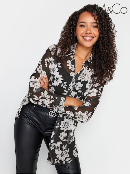 M&Co Black Long Line Shirt (626347) | €11