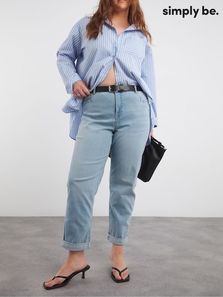 Albastru deschis - Simply Be 24/7 Boyfriend Jeans (626604) | 146 LEI