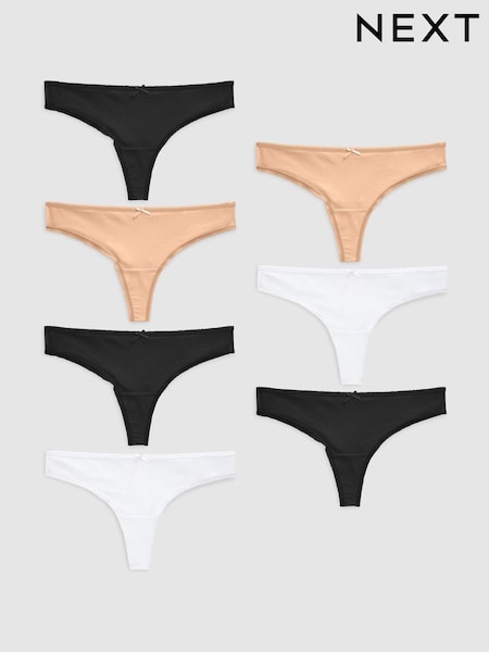Praline Nude Thong Microfibre Knickers 7 Pack (626937) | €17