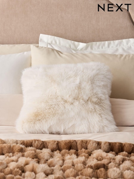Ivory 43 x 43cm Loulou Faux Fur Cushion (626963) | €20