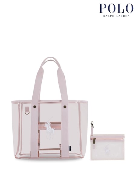 Polo Ralph Lauren Pink Pony Logo PU Tote Bag With Pouch (627905) | AED276