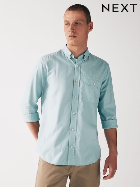 Blue Soft Touch Long Sleeve 100% Cotton Oxford Shirt (628077) | €6