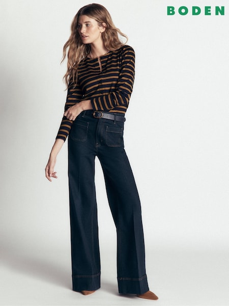 Brun - Boden Iris Puff Sleeve Mariner T-shirt