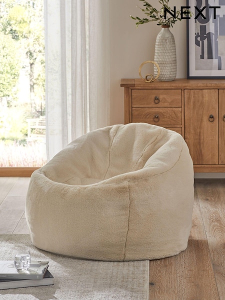 Natural Faux Fur Bean Bag Chair (628365) | €174