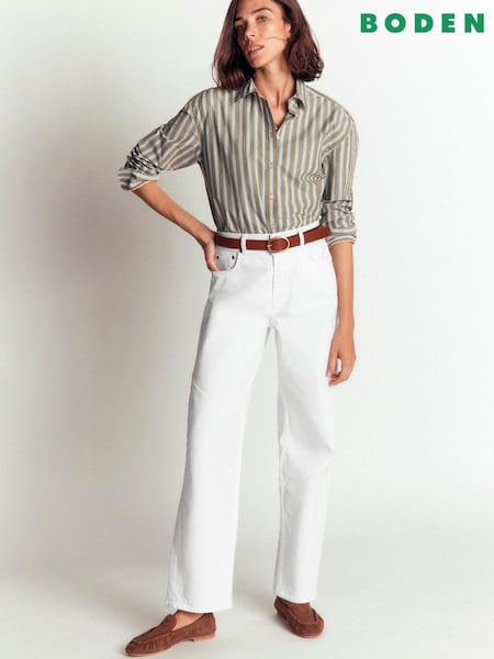 White - Boden Barrel Leg Jeans