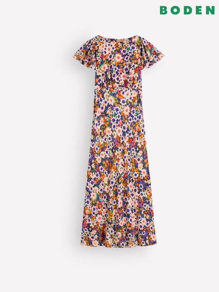Purple - Boden Draped Sleeve Occasion Dress