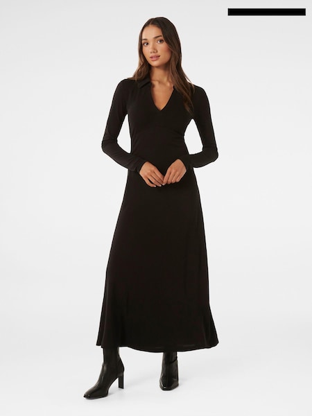 Forever New Black Petite Kaitlyn Collared Jersey Dress (628649) | €64