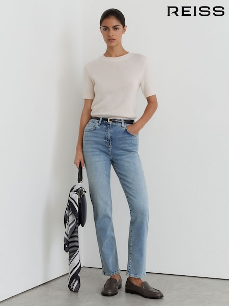 Light Blue - Reiss Isabel Slim-leg Mid-rise Jeans