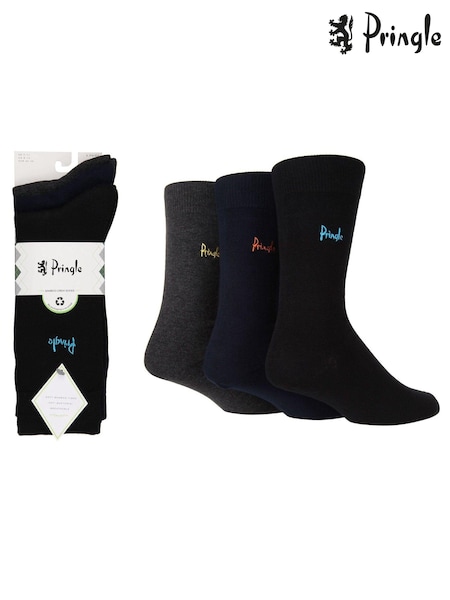 Pringle Brown Classic Bamboo  3 Pack Socks (628902) | €8