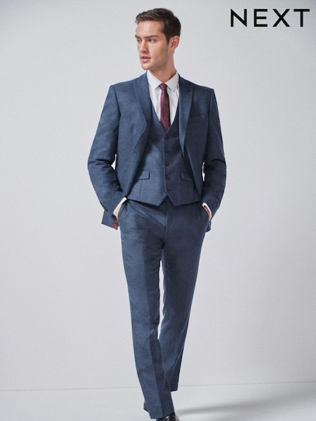 Blue Slim Fit Wool Donegal Suit (628961) | €24