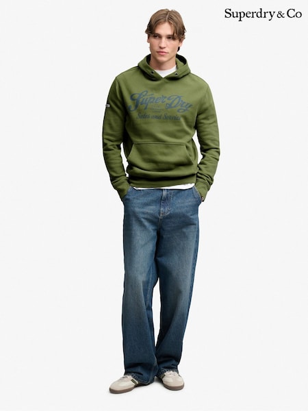 Green - Regular Superdry Vintage Script Hoodie