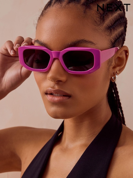 Pink Polarized Rectangle Sunglasses (629346) | €8