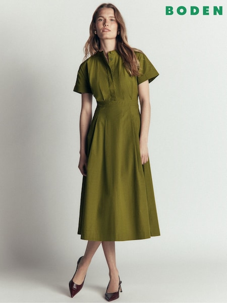 Green - Boden Grown On Sleeve Midi Dress