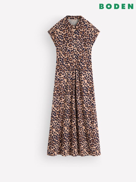 Brown - Boden Fae Jersey Shirt Dress