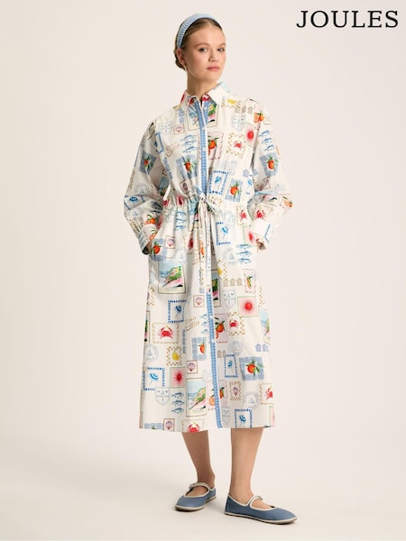 Joules Francesca White Tie Waist Shirt Dress (629615) | €76