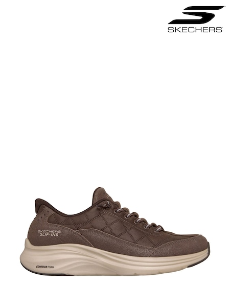 Brown - Skechers Contour Foam Cozy Fit Natural Ease Trainers
