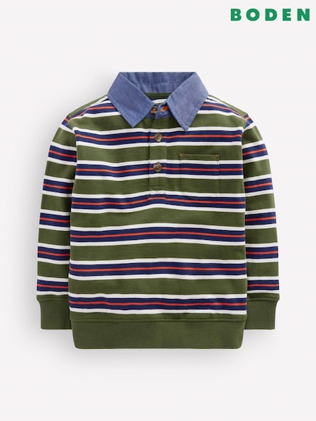 Green - Boden Smart Collared Sweatshirt