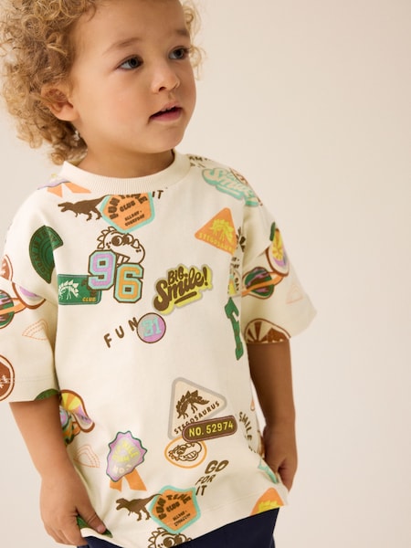 Bež značke - 100% Cotton Short Sleeve Varsity T-Shirt (3mths-7yrs) (629855) | € 6 - € 7