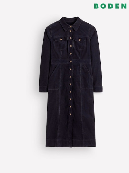 Blue - Boden Fleur Cord Midi Dress