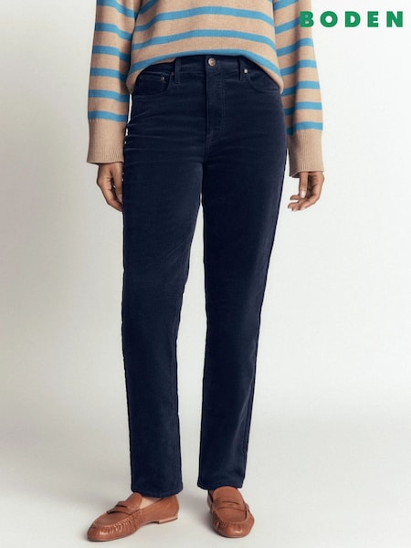 Blue - Boden High Rise Cord Slim Jeans