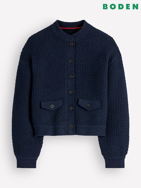 Синій - Boden Textured Knitted Bomber Jacket