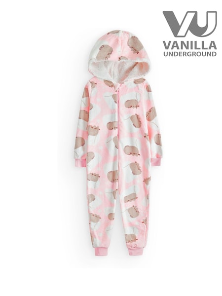 Vanilla Underground Pink Pusheen Cat Unisex Kids Fleece All-In-One (629990) | €34