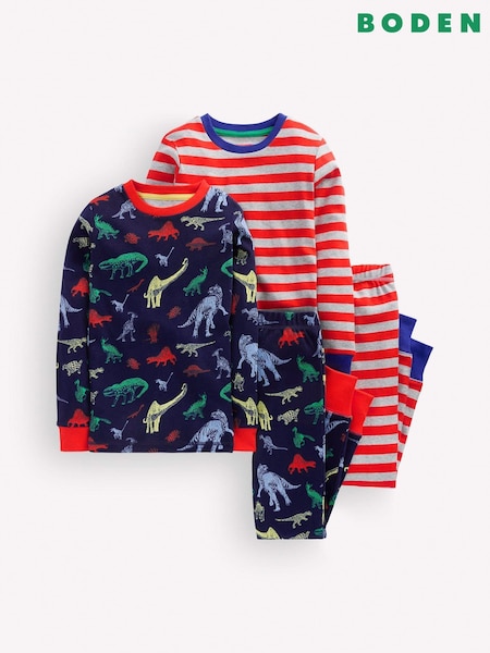Blue - Boden Snug Twin Pack Pyjamas
