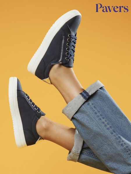 Синий и темно-синий - Pavers Chunky Platform Trainers (630358) | €46
