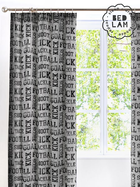 Bedlam Grey Football Pencil Pleat Curtains (630668) | €53