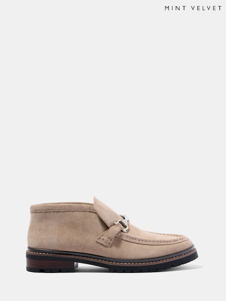 لون طبيعي - Mint Velvet Effie Suede Loafer Boots