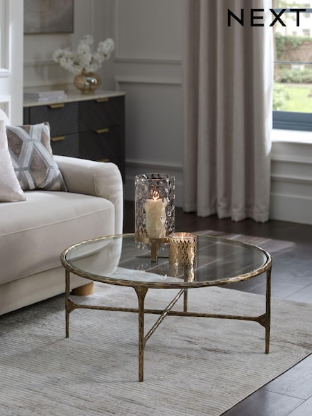 Gold Wrought Glass Top Coffee Table (630835) | €460
