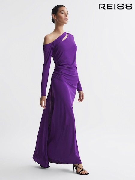 Violet - Rochie lungă decupată pe umeri Reiss Delphine (630838) | 2,459 LEI