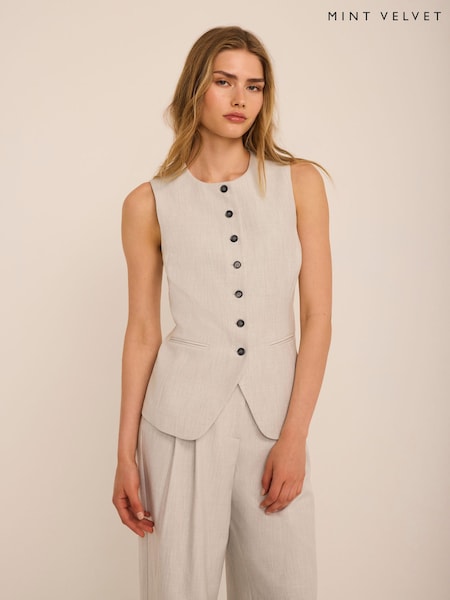 Grey - Mint Velvet Tailored Waistcoat