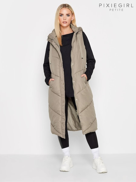 Коричневый - PixieGirl Petite Chevron Padded Gilet (631242) | €40