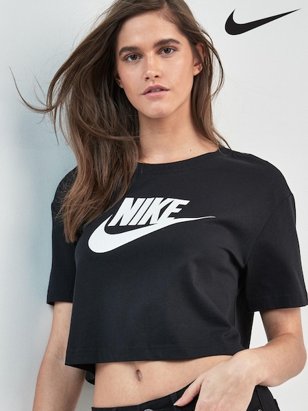 Nike Black Essential Futura Cropped T-Shirt (631579) | €14