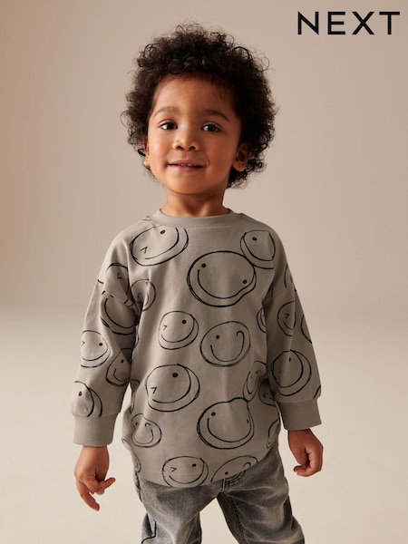 Neutrale Farbe - 100% Cotton All-Over Print Long Sleeve T-Shirt (3mths-7yrs) (631707) | 6 € - 7 €