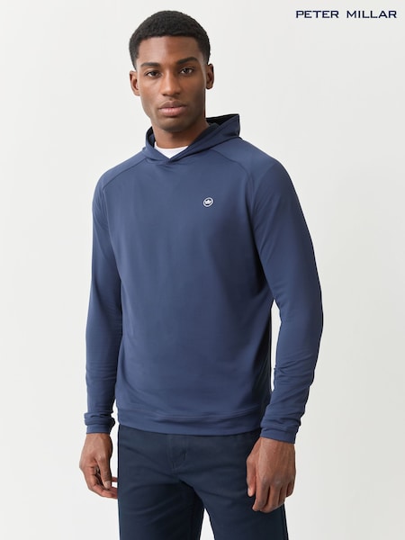 Blue - Regular Peter Millar Pine Performance Hoodie
