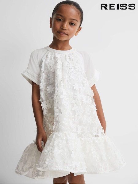Reiss Ivory Theo 4-9 yrs Embellished Flared Dress (631974) | €48