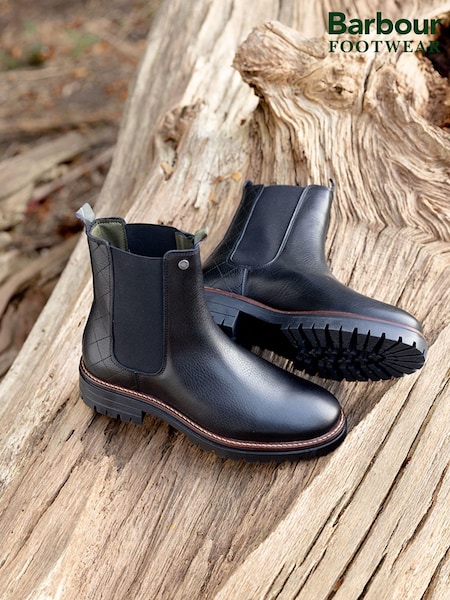 Barbour® Black Evie Leather Chelsea Boots (632165) | €124