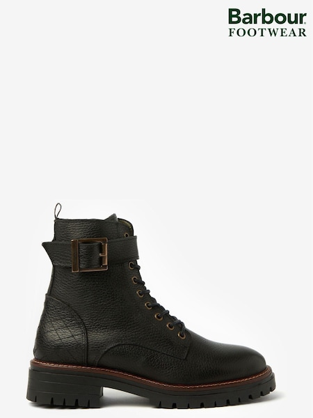 שחור - Barbour® Heidi Leather Lace Up Biker Boots (632198) | ‏804‏₪