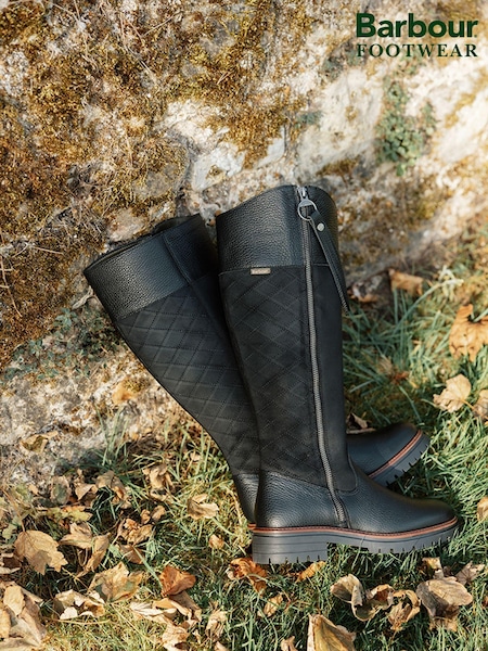 Barbour® Black Ingrid Tall Tassel Trim Boots (632429) | €165