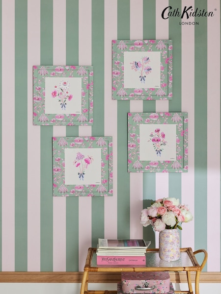 Cath Kidston Green Floral Wall Art Set 4 (632473) | €89
