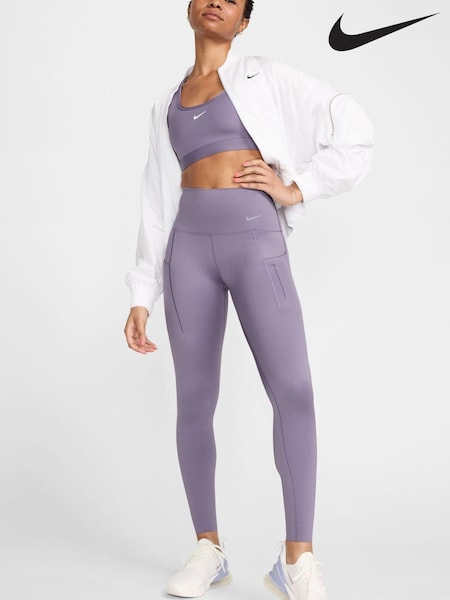 Nike Purple Premium Go Firm Support High Waisted Full Length Leggings With Pockets (632537) | €56