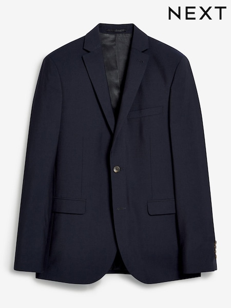 Navy Blue Slim Signature Tollegno Italian Wool Suit Jacket (632624) | AED284