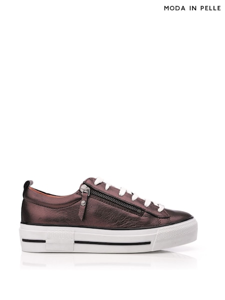 Moda In Pelle FILICIAN CHUNKY LEATHER TRAINER WITH ZIP AND LACE-UP CLOSURE (632769) | ₪649